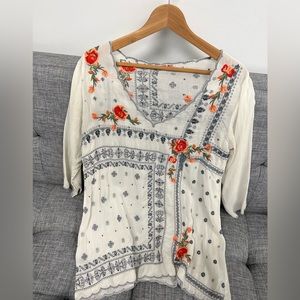 Embroidered Johnny Was blouse